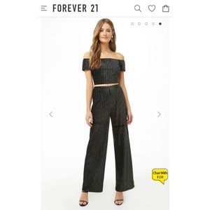 | black and silver glitter 2 piece set |